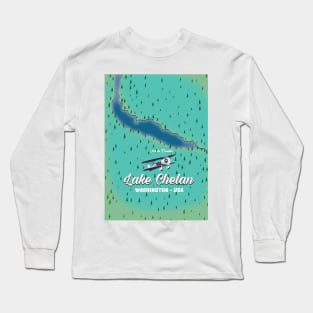 Lake Chelan Washington USA map Long Sleeve T-Shirt